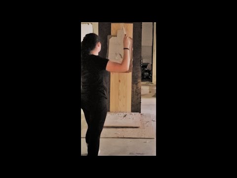 Teaching my Hapkido students knife throwing.