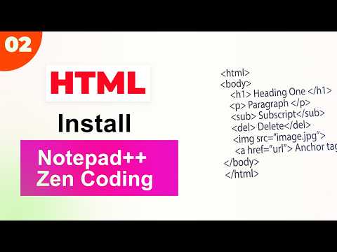 Install notepad++ and add Zen Coding | HTML Tutorial | Part 02 #html #tutorial #course #notepad