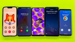 iPhone 13 ProMax Outgoing Call | Honor 50 + Samsung S9 + Samsung A31 + Blackview A80 