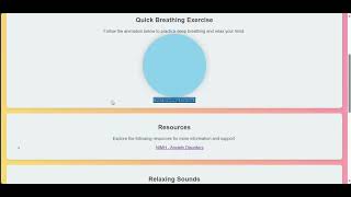mental health support platform using javascript , css and html demo video by beginners