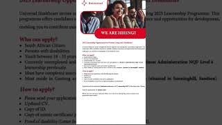 LEARNERSHIP PROGRAM 2025 #job #jobopportunity #jobvacancy #jobsearch