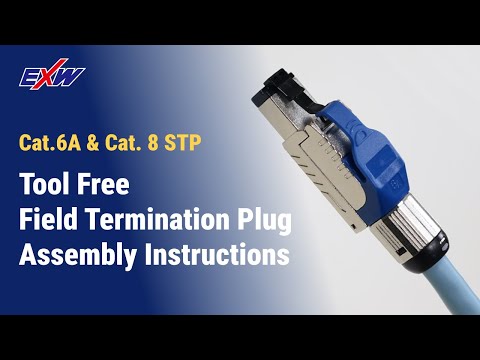 How to terminate the UL approve RJ45 Connector Cat.8 Tool Free Field Termination Modular Plug?