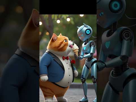 FAT CAT DATING ROBOT #catvideos #shortvideo #robot