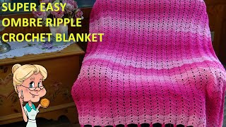 Quick & Easy Crochet Ombre Ripple Afghan / Blanket - Crochet Tutorial - #REDHEART