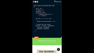 #Fibonacci series using for loop | #codefacts