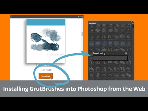 How to Install GrutBrushes Photoshop Brushes Into Photoshop From the web with the GrutBrushes Plugin