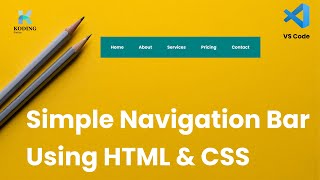 How to Create a Navigation Bar with HTML & CSS html tutorial for beginners