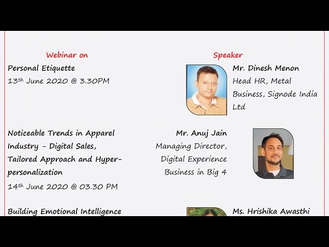 Webinar, Department of Fashion Technology, Hyderabad