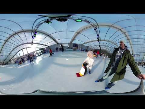 Ice skating Liverpool pier head, 360 VR