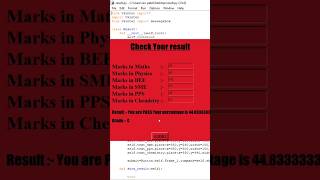 result calculator with python | python tkinter #programming #shorts #tkinter