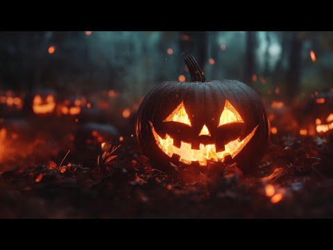 Halloween Ambience | Crackling Fire | Forest Sounds at Night
