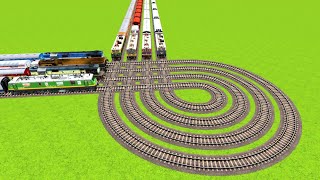 EIGHT CRAZIST TRAINS ROUNDING CROSSED AND HITS ACCIDENT AT BIG ROUNDED CIRCLE TRACK|Train Simulator|