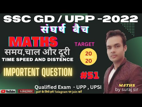 SSC GD MATH 2022 | TIME SPEED & DISTENCE समय चाल और दूरी | Class-51 | important question for ssc gd