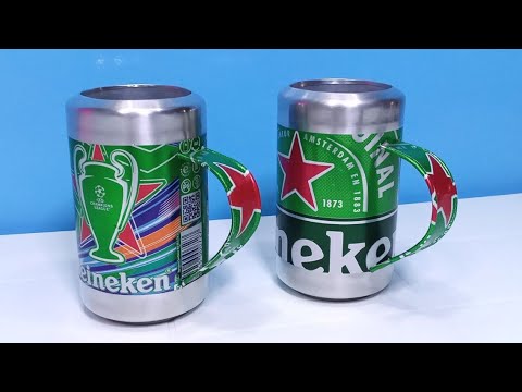 how to Make Amazing Cups  with handle Using Soda Cans and recyclable materiales