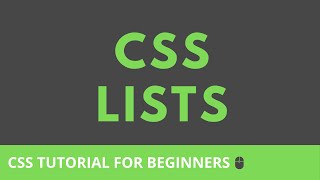 CSS Lists | CSS Tutorial For Beginners