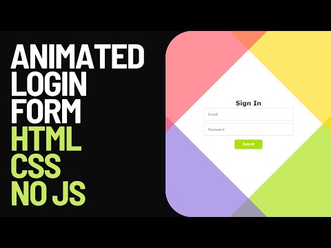 Animated Login Form | Hover Effect | Using HTML and CSS | No JavaScript