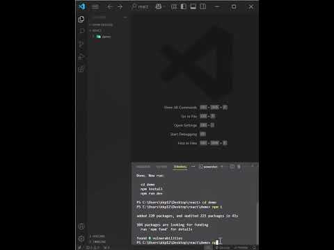 Install React with Vite in 60 Seconds l🚀#coding #ezsnippet  #javascript  #tech #ytshorts #trending