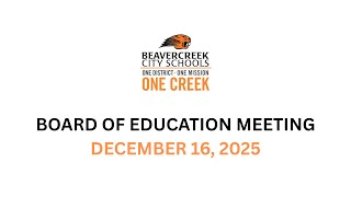 Board of Education Meeting: December 16, 2025