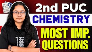 2nd PUC Chemistry Preboard 2026 | PU 2 Chem Most Important Questions from All Chapters in 1 Video