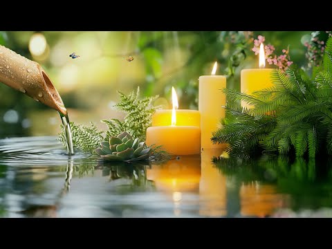 Relaxing Bamboo Fountain & Piano 🍀 Nature Sounds for Deep Sleep, Meditation, and Stress Relief
