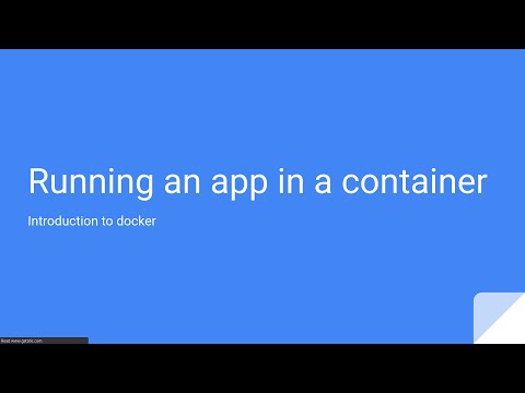 Running an application in Docker containers