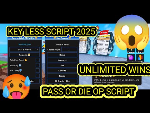 Pass or die Roblox Op script 2025 No KEY