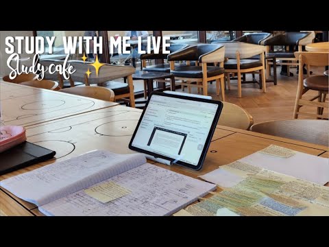 1.5-hour study with me live 📚  | study cafe ✨ | no break | no music | let’s do this! 💪