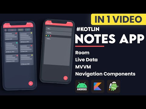 How to make notes app using android studio Kotlin in Hindi | MVVM, Live Data, Room
