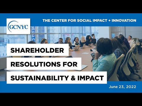 Shareholder Resolutions for Sustainability and Impact | Matteo Gatti | GCNYC