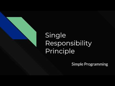 Design Principle - Single Responsibility Principle | Simple Programming