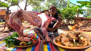 Borehole Progress|| Cooking Goat Meat Meal For For my African Village Family