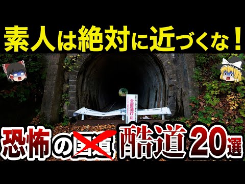 【超危険】迷い込んだら命が危ない…⁉︎こんなの国道じゃない！知らなきゃヤバい日本の最恐酷道20選【日本地理】【ゆっくり解説】