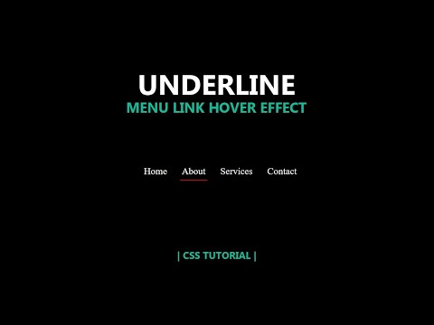 Underline Hover Effect Using HTML & CSS | CSS Link Hover Effect | CSS Menu Hover With Animation