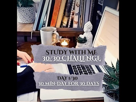 30 Minutes STUDY WITH ME / 30/30 CHALLENGE / at The study Lounge / soft rain sounds