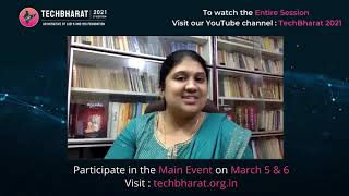 Dr. V. Poornima, Co-founder, Managing Director, VISCER  @ TechBharat 2021, Pre-Event 2021.