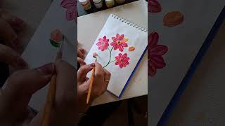 Easy flower painting #art #flowerart #painting #youtubeshorts