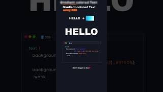 🎨✨ Create Stunning Gradient Text with CSS3! 💻🌈||#shorts #cssanimation #webdesign #programming #css3d