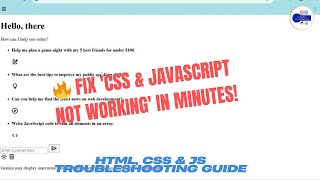 🔥 Fix 'CSS & JavaScript Not Working' in Minutes! | HTML, CSS & JS Troubleshooting Guide 🚀