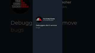 Debuggers don't remove bugs