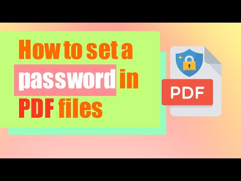 How to set password in pdf file