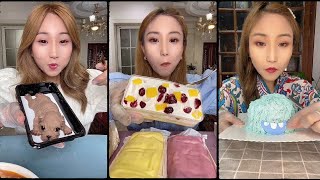 asmr mukbangasmr/kwai dessert mukbang,/mochi eating,creperoll cake chocolate #asmr