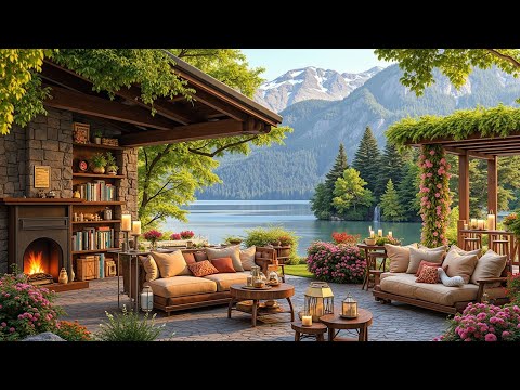 Smooth Jazz for Focus Spring Morning Coffee Shop Vibes Nature View Ambiance Relax