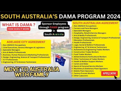 South Australia's Dama Program 2024 #movetoaustralia #australiaworkpermit #australiaimmigration