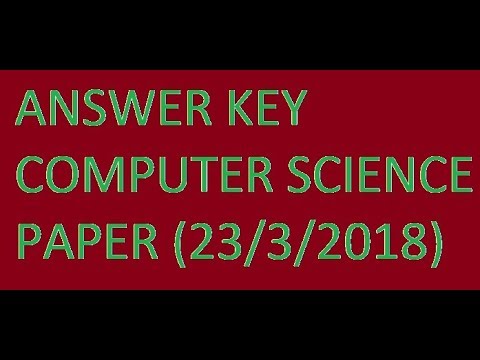 part 2 answer keys cbse computer science C++ paper 23/3/2018