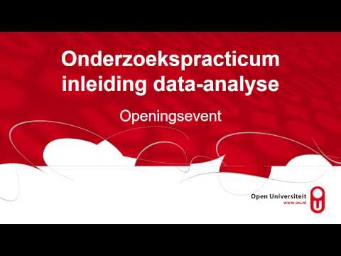 Openingsevent Onderzoekspracticum inleiding data-analyse