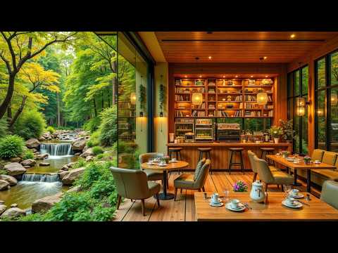 Spring Jazz & Forest Coffee Shop ~ Smooth Jazz Music for Relaxing Cafe Ambience and Sleep