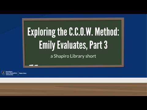 Exploring the CCOW Method: Emily Evaluates, Part 3