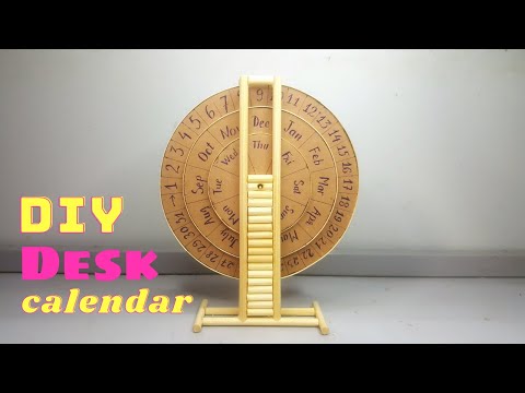 How to make Desk Calendar at home from Cardboard and Bamboo Chopsticks