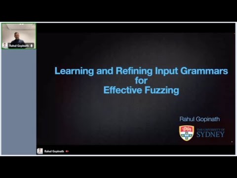 SBST 2022: Rahul Gopinath's Tutorial on Learning and Refining Input Grammars for Effective Fuzzing