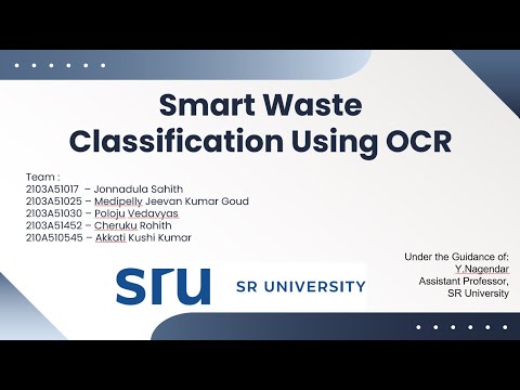 Smart Waste Classification Using OCR and Machine Learning -- SRU Major Project